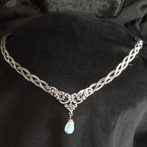 celtic braided tiara crown silver